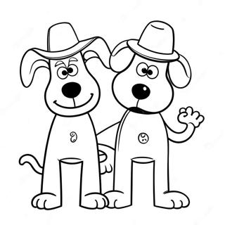 Wallace And Gromit In Silly Hats Coloring Page 38247-31805