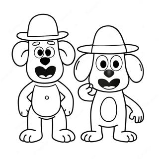 Wallace And Gromit In Silly Hats Coloring Page 38247-31806