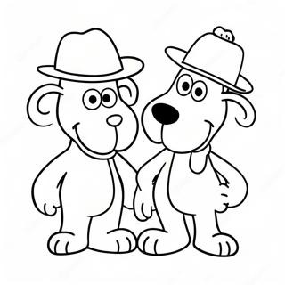 Wallace And Gromit In Silly Hats Coloring Page 38247-31807