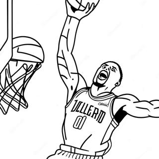 Damian Lillard Dunking Coloring Page 38267-31825