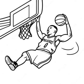 Damian Lillard Dunking Coloring Page 38267-31826