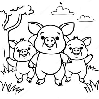 Three Little Pigs Coloring Page 3830-3098