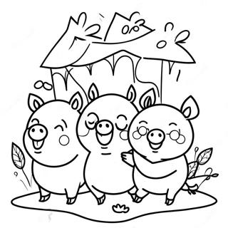 Three Little Pigs Coloring Page 3830-3100