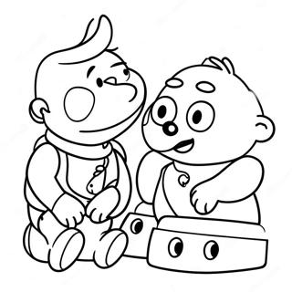 Burt And Ernie Playing With Toys Coloring Page 38317-31861