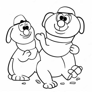 Burt And Ernie Playing With Toys Coloring Page 38317-31862