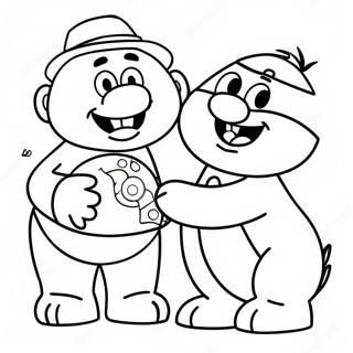 Burt And Ernie Playing With Toys Coloring Page 38317-31863