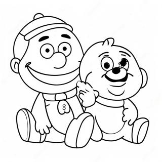 Burt And Ernie Playing With Toys Coloring Page 38317-31864