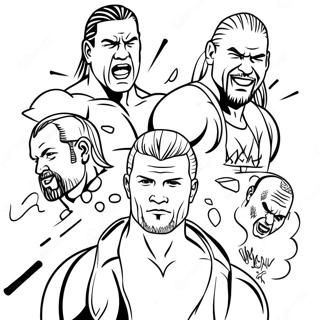 Wwe Superstars In Action Coloring Page 38327-31869