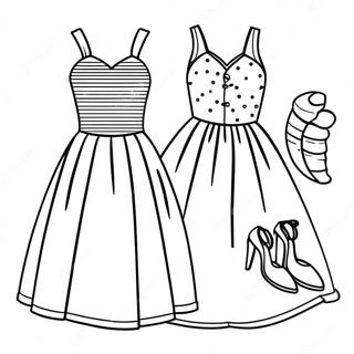 Bright And Colorful Summer Dresses Coloring Page 38337-31878