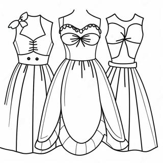 Bright And Colorful Summer Dresses Coloring Page 38337-31879