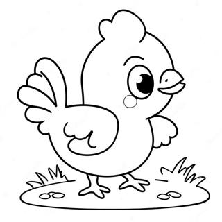 Cute Cartoon Chicken Coloring Page 38357-31889