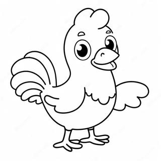 Cute Cartoon Chicken Coloring Page 38357-31890