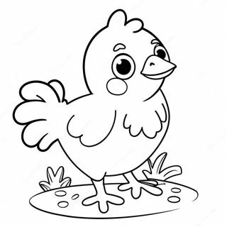 Cute Cartoon Chicken Coloring Page 38357-31891