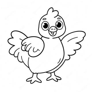 Cute Cartoon Chicken Coloring Page 38357-31892