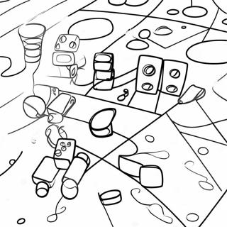 Colorful Board Game Pieces Coloring Page 38377-31913