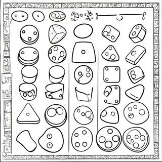 Colorful Board Game Pieces Coloring Page 38377-31916