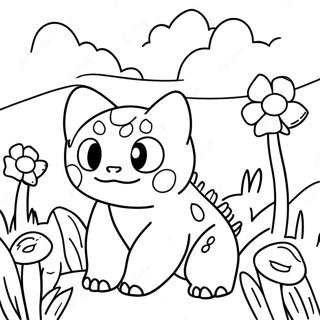 Bulbasaur In A Flower Garden Coloring Page 38407-31926