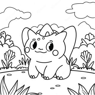 Bulbasaur In A Flower Garden Coloring Page 38407-31927