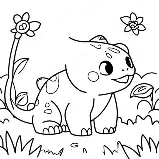 Bulbasaur In A Flower Garden Coloring Page 38407-31928