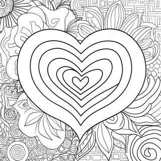 Heart Rose Coloring Pages