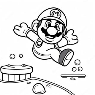 Mario Jumping Over Goomba Coloring Page 38447-31971