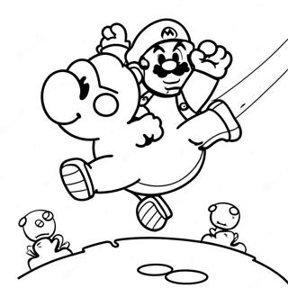 Mario Jumping Over Goomba Coloring Page 38447-31972