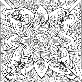 Intricate Symmetrical Flower Coloring Page 38457-31973