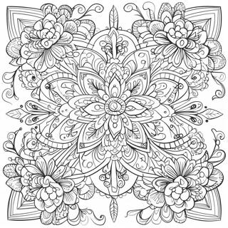 Intricate Symmetrical Flower Coloring Page 38457-31974