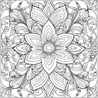 Intricate Symmetrical Flower Coloring Page 38457-31975