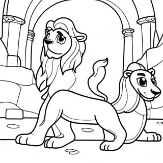 Brave Daniel In The Lions Den Coloring Page 38497-32010