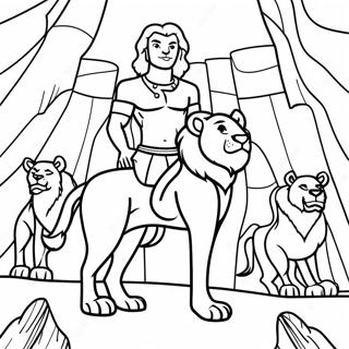 Brave Daniel In The Lions Den Coloring Page 38497-32012