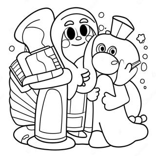 Colorful Book Characters Coloring Page 3851-3118