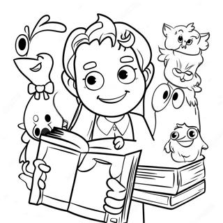 Colorful Book Characters Coloring Page 3851-3119