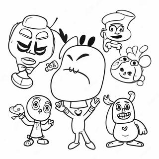 Colorful Book Characters Coloring Page 3851-3120