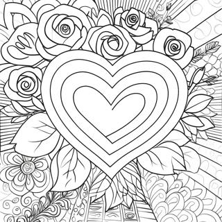 Rose Heart Coloring Page 38576-32067