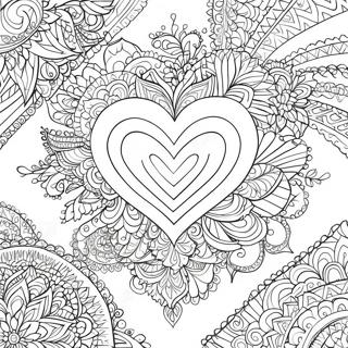 Intricate Rose Heart Mandala Coloring Page 38577-32079