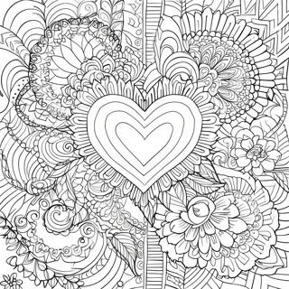 Intricate Rose Heart Mandala Coloring Page 38577-32080