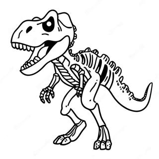 T Rex Skeleton Roaring Coloring Page 38607-32092