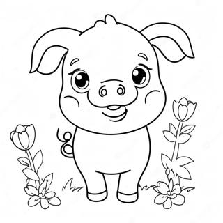 Cute Pig Coloring Page 38616-32096