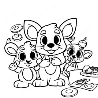 Chuck E Cheese With Friends Coloring Page 3861-3126