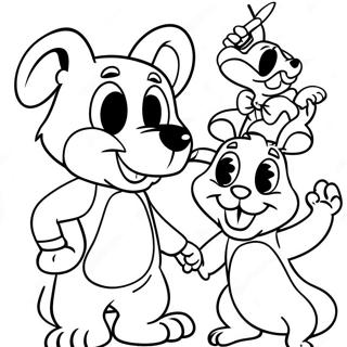 Chuck E Cheese With Friends Coloring Page 3861-3127