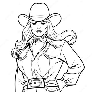 Vintage Cowgirl With Lasso Coloring Page 38727-32187