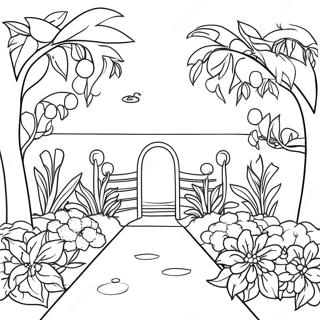 Beautiful Orange Blossom Garden Coloring Page 38737-32198