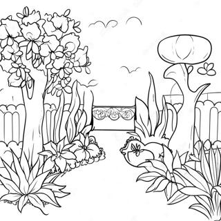 Beautiful Orange Blossom Garden Coloring Page 38737-32199