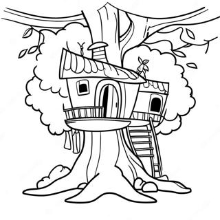 Enchanted Magic Treehouses Coloring Page 38747-32207