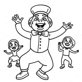 Cheerful Oompa Loompa Dancing Coloring Page 38817-32261