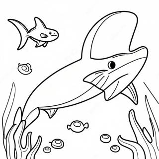 Playful Hammerhead Shark Swimming Coloring Page 3881-3141