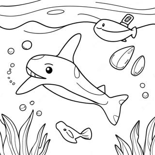 Playful Hammerhead Shark Swimming Coloring Page 3881-3142