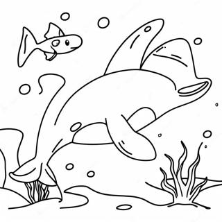 Playful Hammerhead Shark Swimming Coloring Page 3881-3144