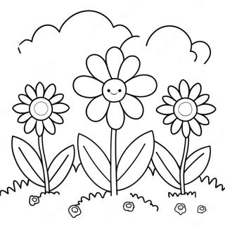 Colorful Flower Garden Coloring Page 38827-32273